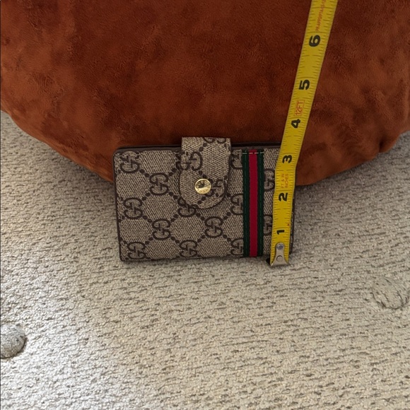 *Fashion Beige Monogram Card Holder with Red and Green Accent - Picture 11 of 11